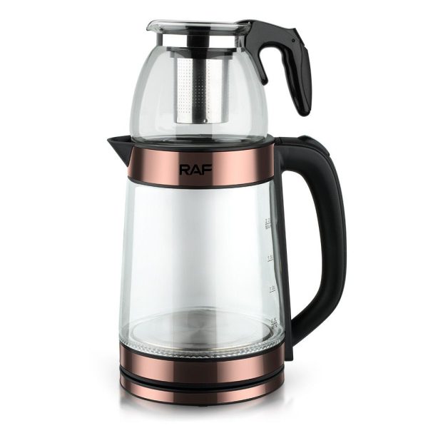 RAF Electric Glass Kettle with Glass Teapot 1L & 2.2L