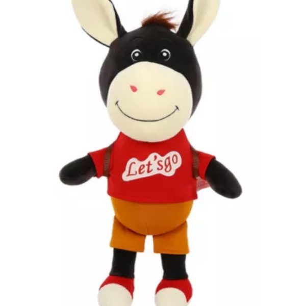 Travel Donkey Plush Soft Toy - Red