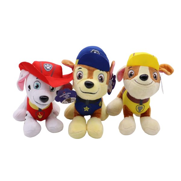 Set of 3 - 20cm Height Mini Dog Patrol Cute Animal Plush Doll Puppy Doll - Blue