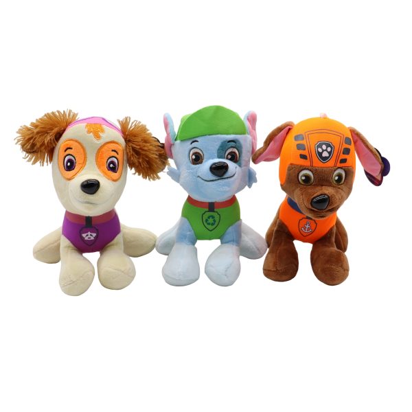 Set of 3 - 20cm Height Mini Dog Patrol Cute Animal Plush Doll Puppy Doll - Green
