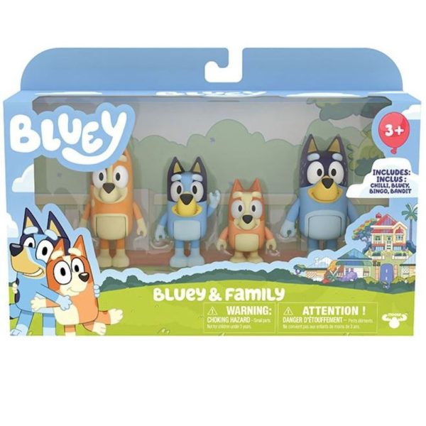 Bluey - Series 3 & Series 4 - Figure 4 Pack - Bluey and Family