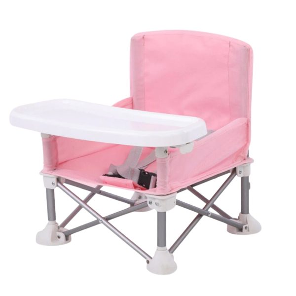 Foldable Feeding Baby Chair With Detachable Tray-MU-5 - Pink