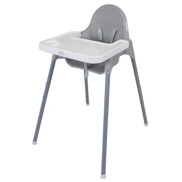 Baby Links Basic Feeding High Chair with Safety Belt - Grey