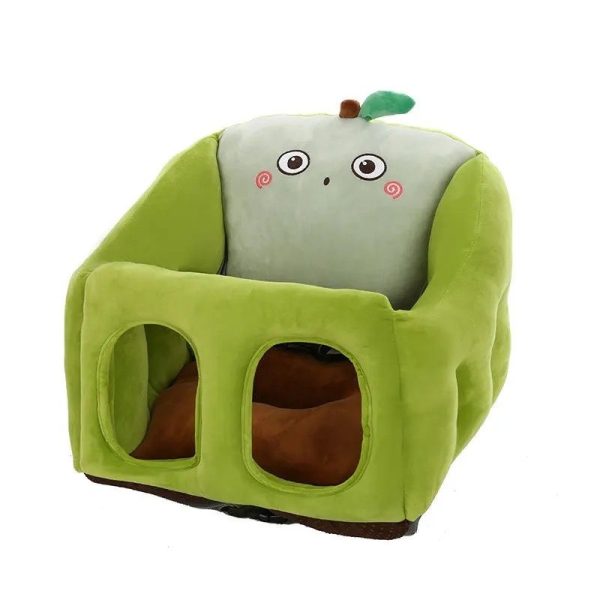 Baby Sofa Support Chair, Soft Plush Cartoon Animals Baby Sitting Chair - Green