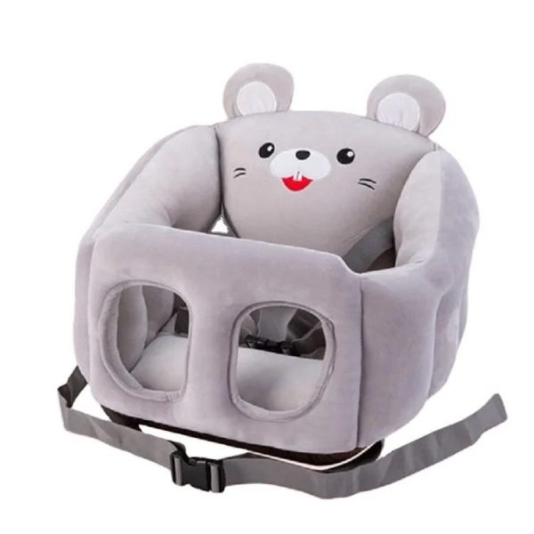 Baby Sofa Support Chair, Soft Plush Cartoon Animals Baby Sitting Chair - Grey