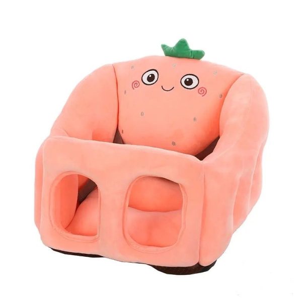 Baby Sofa Support Chair, Soft Plush Cartoon Animals Baby Sitting Chair - Pink