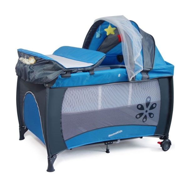 Baby Foldable Travel Crib With Travel Bag BB-18 - Blue