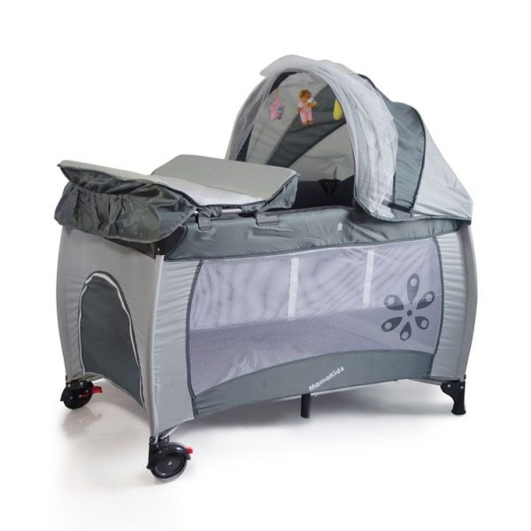 Baby Foldable Travel Crib With Travel Bag BB-18 - Grey