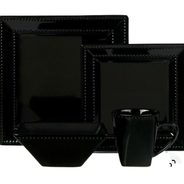 16 Piece Dinner Set - Black