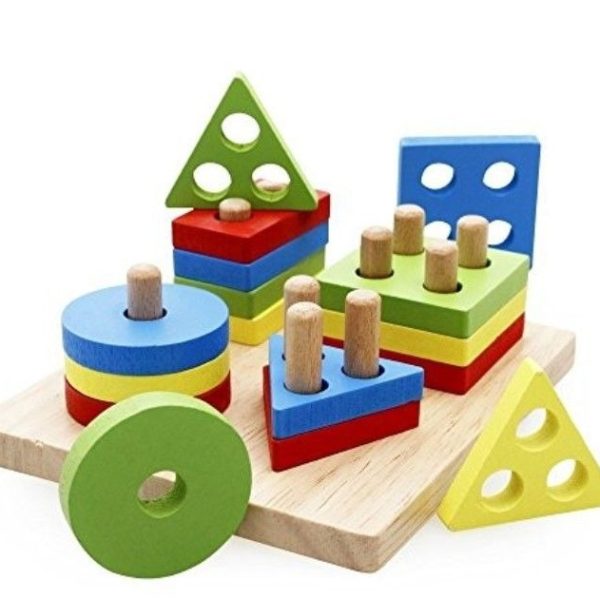 Geometric Stacking Shapes Board