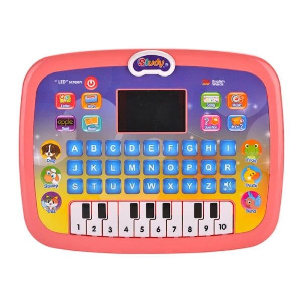 Toddlers Smart Learning Keyboard Computer Toy With Audio & Piano - Pink