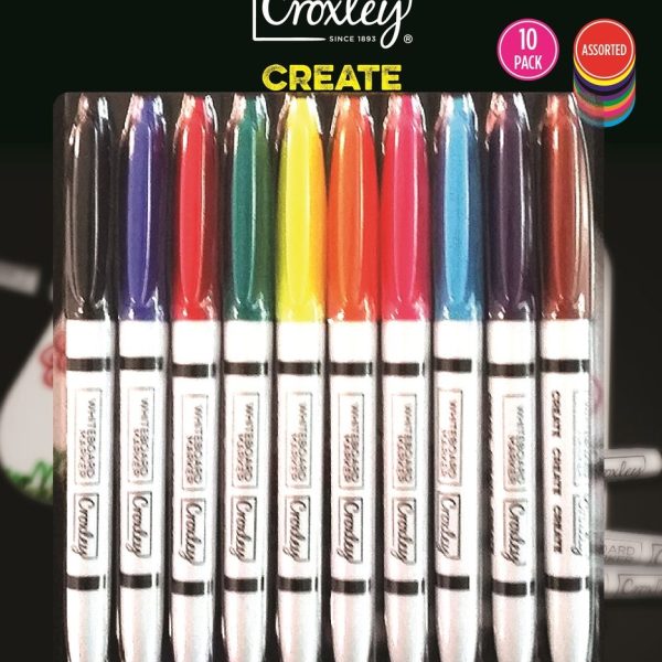 Croxley Create Fine Nib Whiteboard Markers - Blister of 10