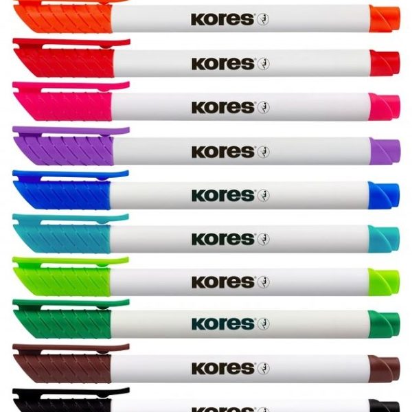 Kores Whiteboard Fine K-Marker Set of 10 Mixed Colours