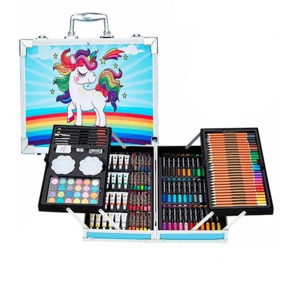 Unicorn 145pc Art Set with Aluminum Box for Kids