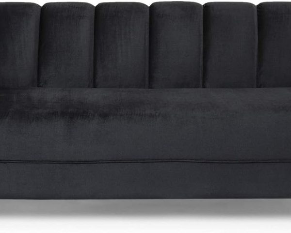 Kelly Velvet 3 Seater Sofa - Black