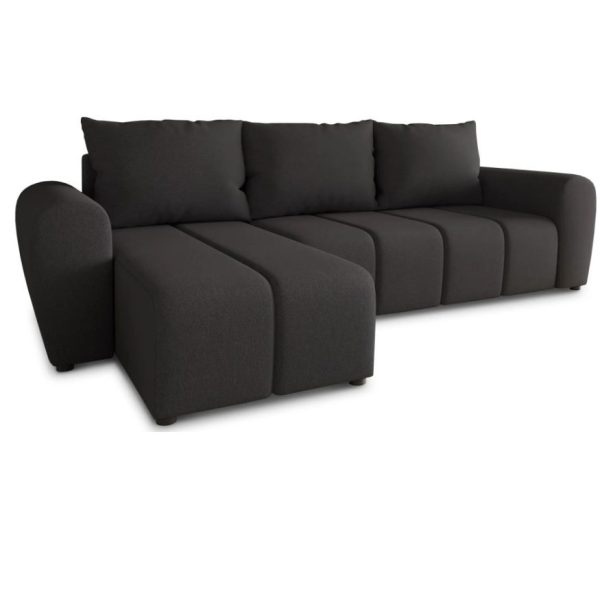 Dreamy Comfort - Linzy Black Velvet Corner Couch L Shape