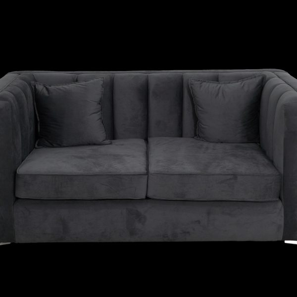 Emily 2 Seater Sofa - Grey Velvet