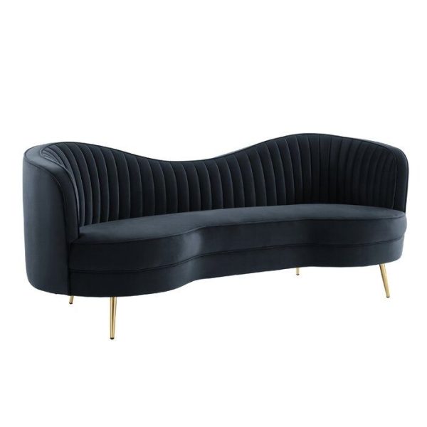 Agridaki Upholstered 2-Seater Sofa - Black