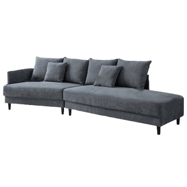 Decorotika Wide Streamlined Sectional Sofa - Grey
