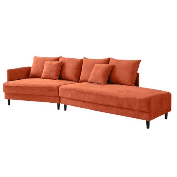 Decorotika Wide Streamlined Sectional Sofa - Orange