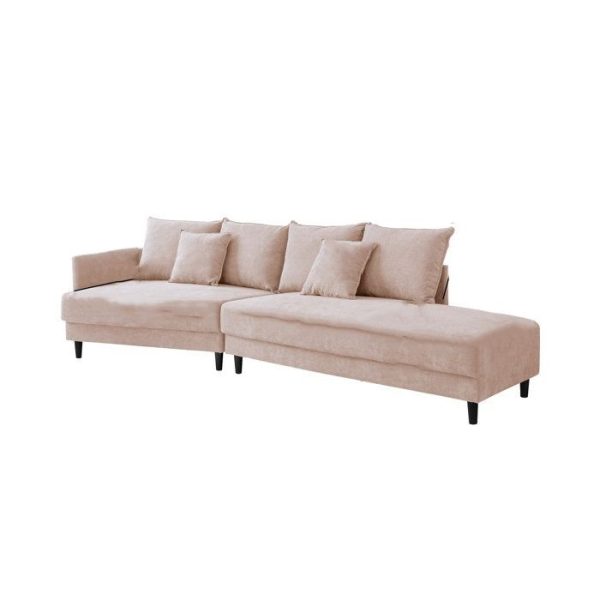 Decorotika Wide Streamlined Sectional Sofa - Pink
