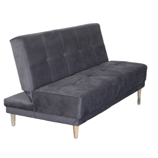 Grey Suede 3 Seater Sleeper Sofa