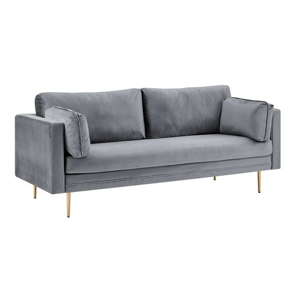 Paige Velvet 3 Seater Sofa - Grey