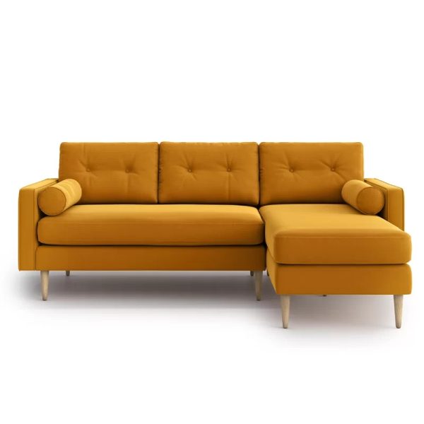 Avril Velvet Corner Couch Sofa - Gold
