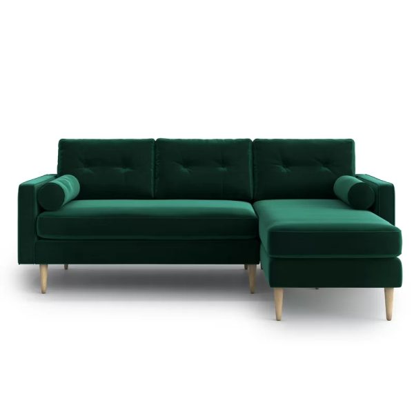Avril Velvet Corner Couch Sofa - Green