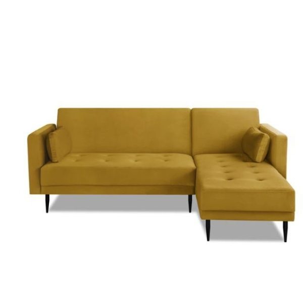 Alta Velvet 3 Seater Corner Sofa - Yellow
