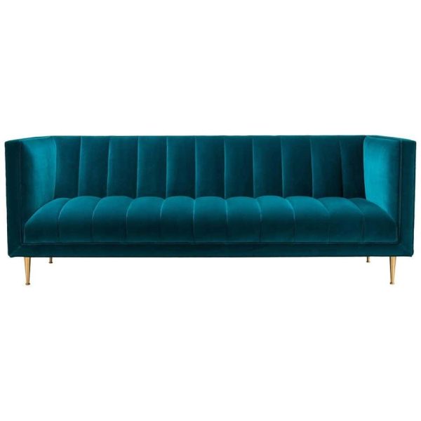 MaI Lifestyle - Emerald Ribbed Velvet Couch - 2400 cm