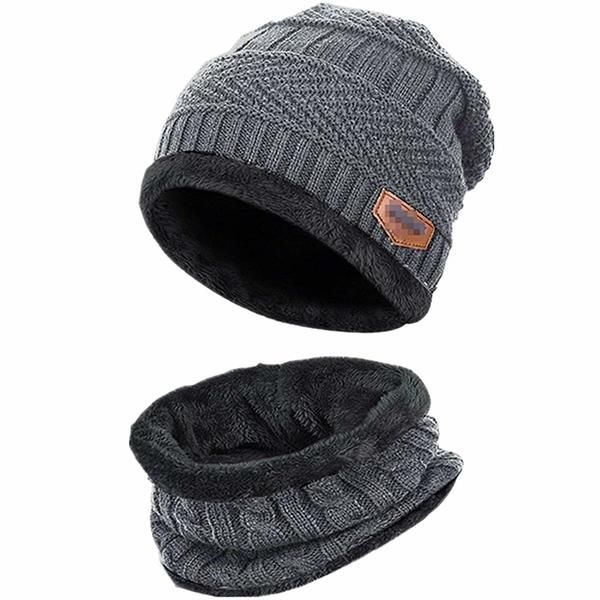 Beanie Winter Ski Neck Warmer for Men Women - Grey