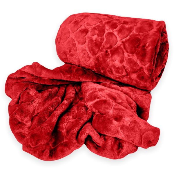 Rainbow - Fleece Blanket 210x180cm - Warm Winter Throw - Wine Red