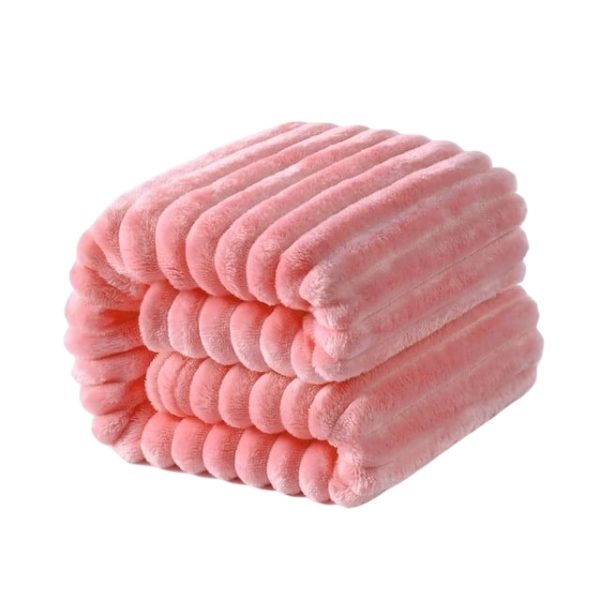 Cozzy Flannel Fleece Rush Fabric Quality Cover Sofa/Bed Throw Blanket - Pink