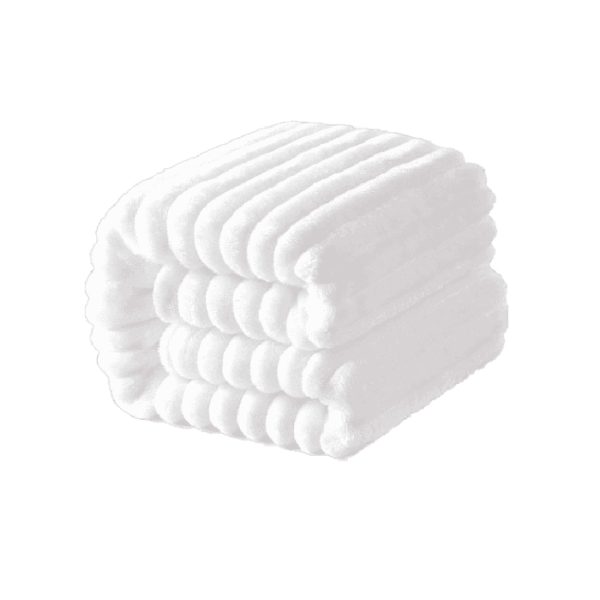 Cozzy Flannel Fleece Rush Fabric Quality Cover Sofa/Bed Throw Blanket - White