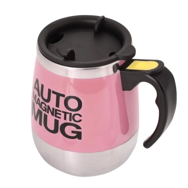 350L Self Stirring Travel Mug - Pink / Silver / Black