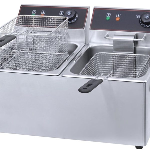 Conic 12L Stainless Steel Electric Deep Fryer with Lid
