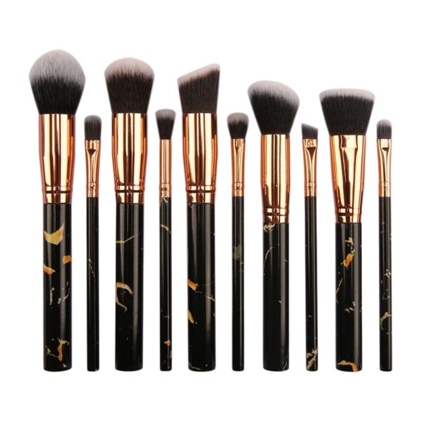 Professional 10 Piece Marble Brush Set - Black