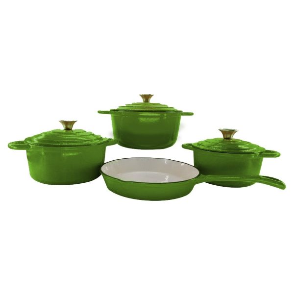 GB 7psc Cast Iron Pot set/Cookware Set - Avocado