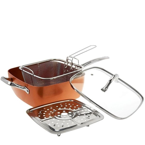 Non-Stick Copper Square Cookware Pan Set