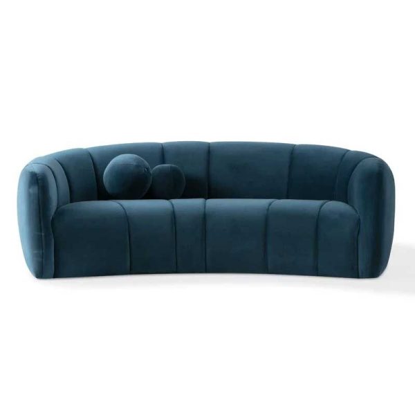 Rose Channel Tufted Curved 3 Seater Couch Sofa