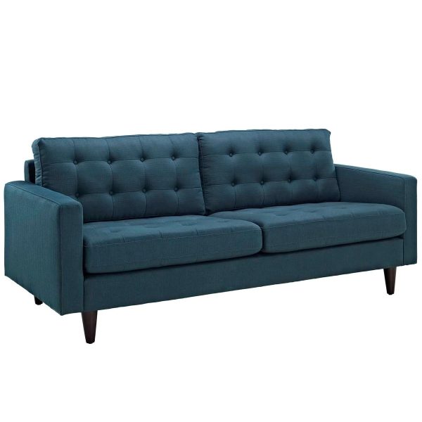 Azure Empress Two Seater Couch in Blue/Beige