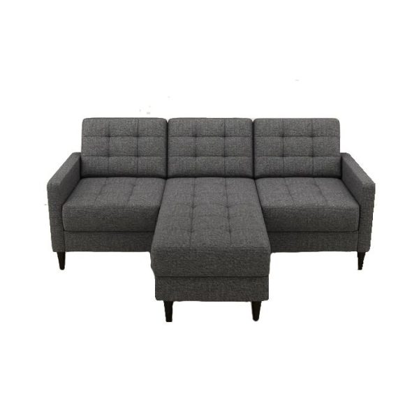 Ashland Reversible Sofa with Ottoman - Dark Grey Beige