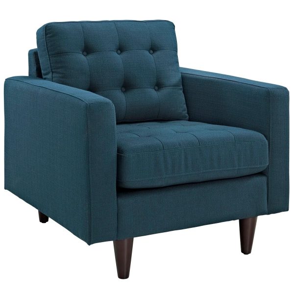 Azure Empress Single Seater Couch in Blue/Beige